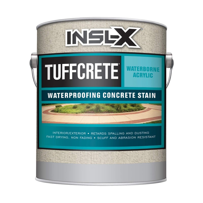 INSL-X TuffCrete Waterborne Acrylic Concrete Stain Paint, White, 1 Gallon - Image 1
